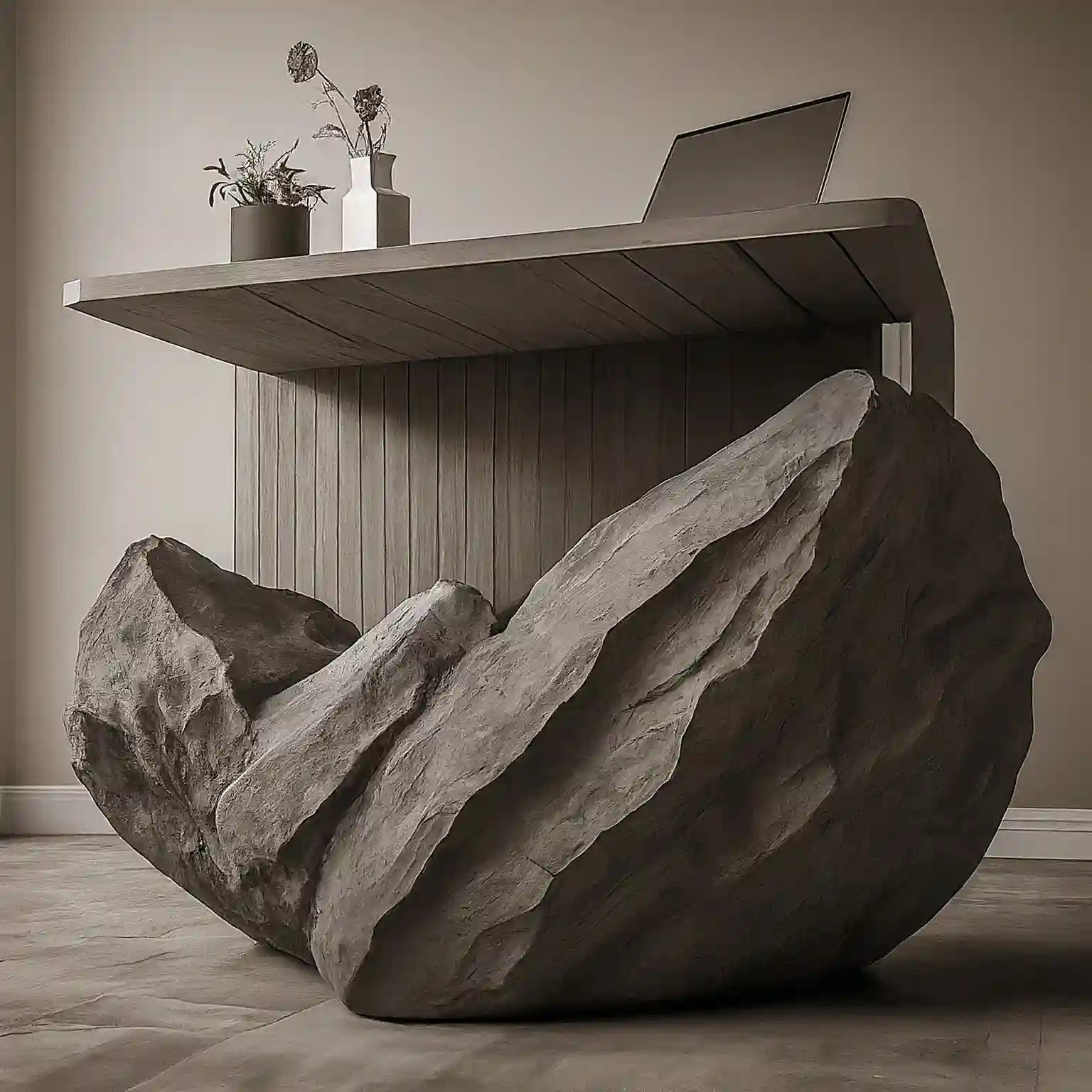 AI Desk Design: How to Keep Generating Fresh Ideas | Kenania Inventive Arts Desk concept study — worktop and leg junction detail