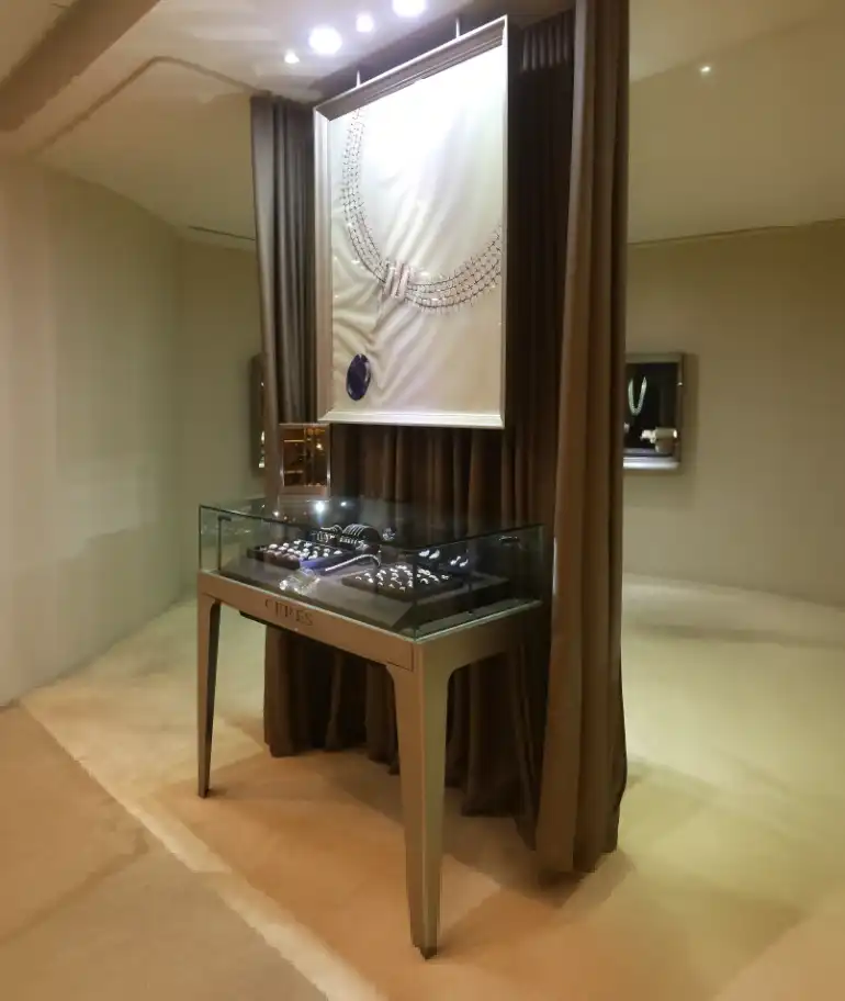 Luxury jewellery store interior Starhill — custom joinery and branded display