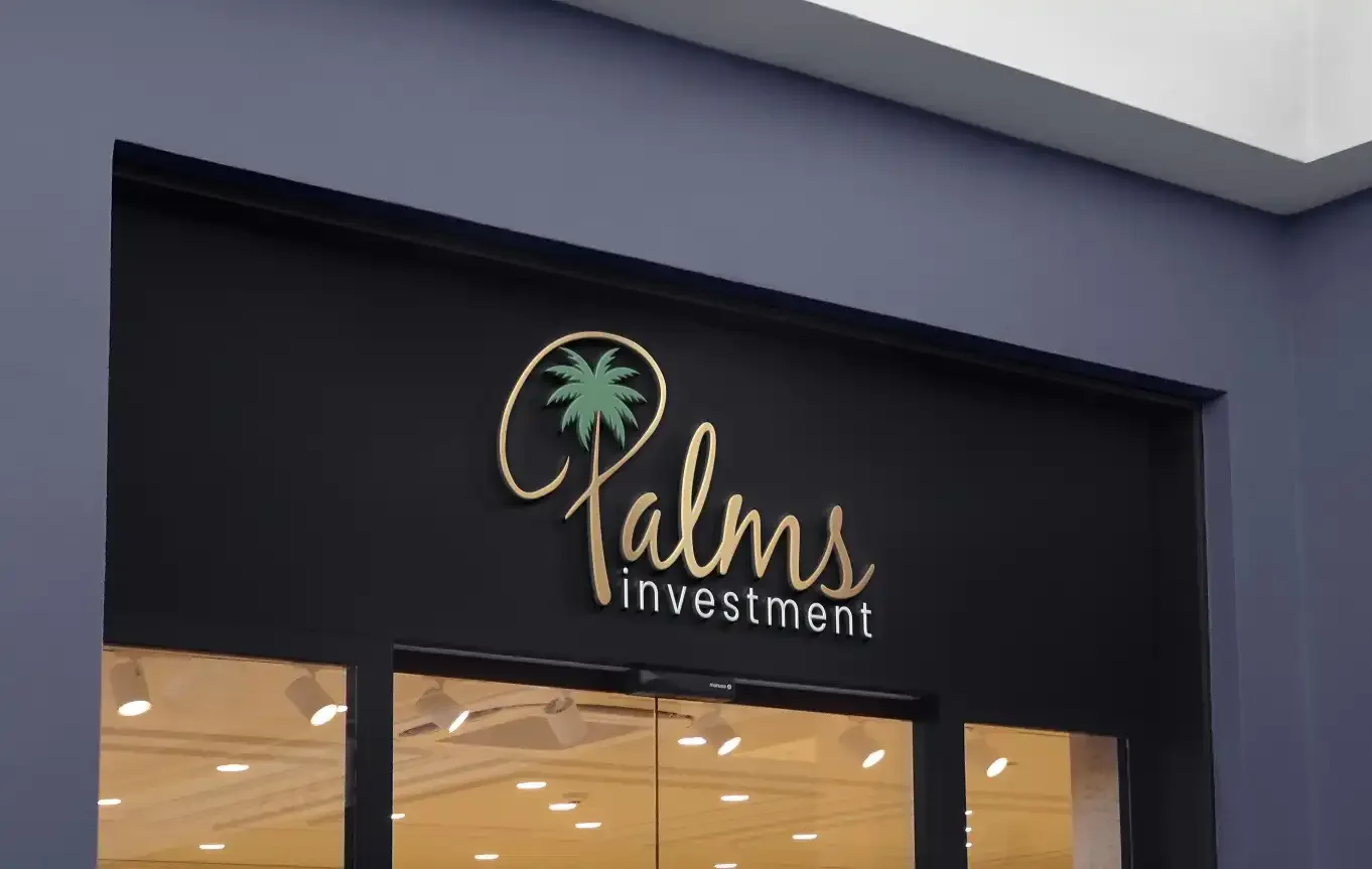 Palms Investment shopfront sign