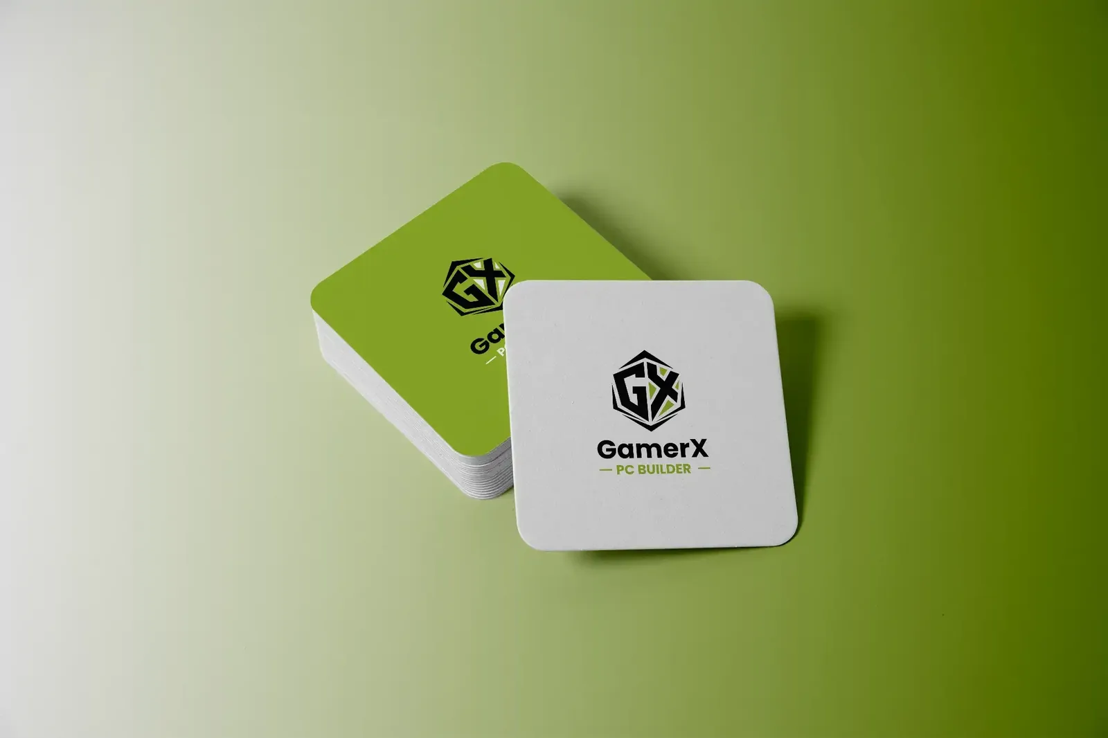 GamerX PC-builder brand coasters