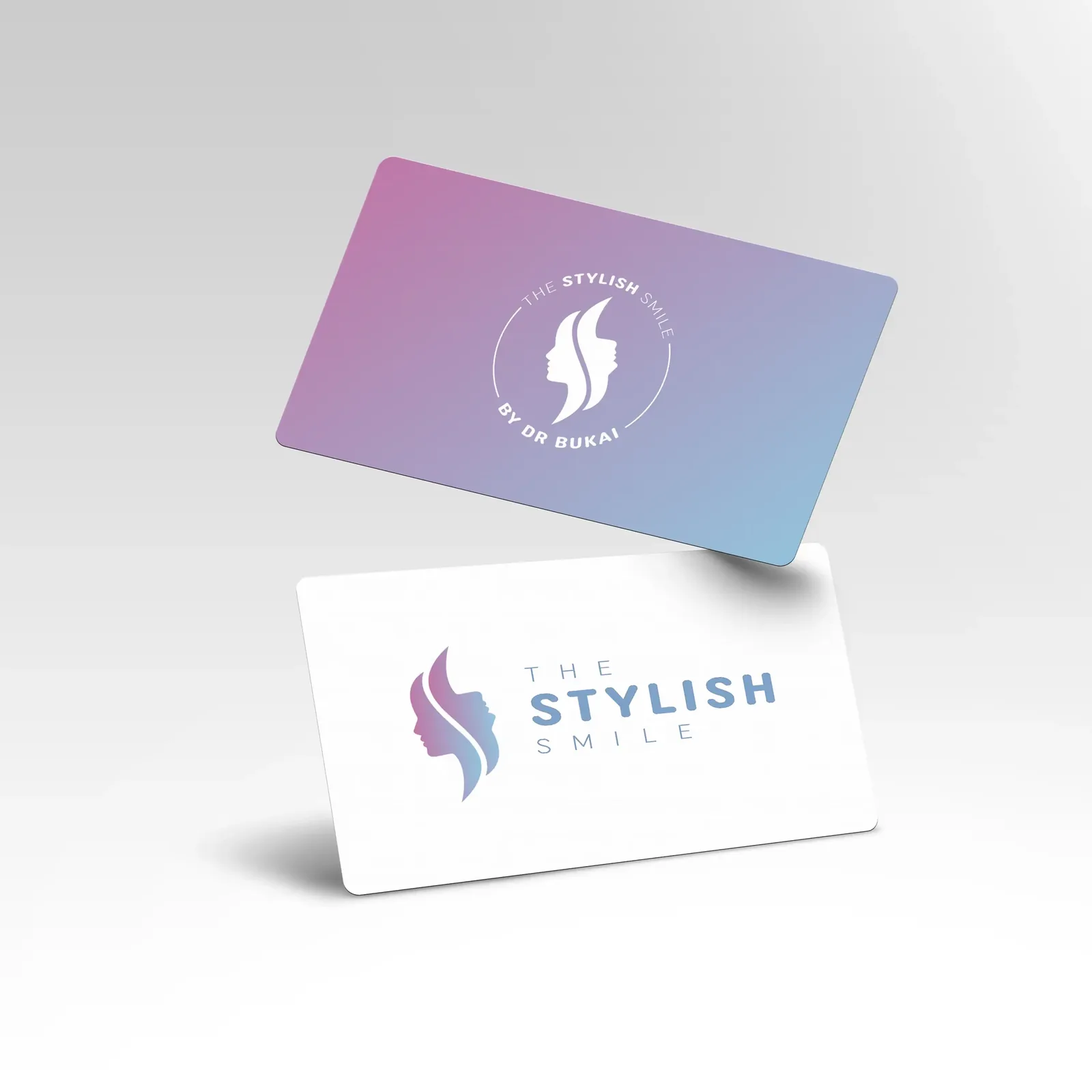 Dr. Bukai clinic card in a lilac gradient