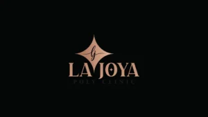 La Joya Poly Clinic: Brand Identity for a Boutique Clinic in Mirdif, Dubai | Kenania Inventive Arts La Joya Poly Clinic approved logo: rose-gold four-point star with the lj monogram