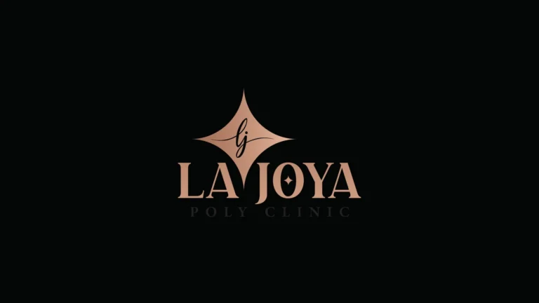 La Joya Poly Clinic: Brand Identity for a Boutique Clinic in Mirdif, Dubai | Kenania Inventive Arts La Joya Poly Clinic approved logo: rose-gold four-point star with the lj monogram