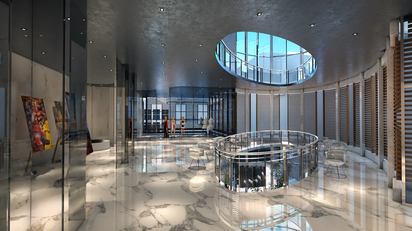 Oculus skylight over the lobby