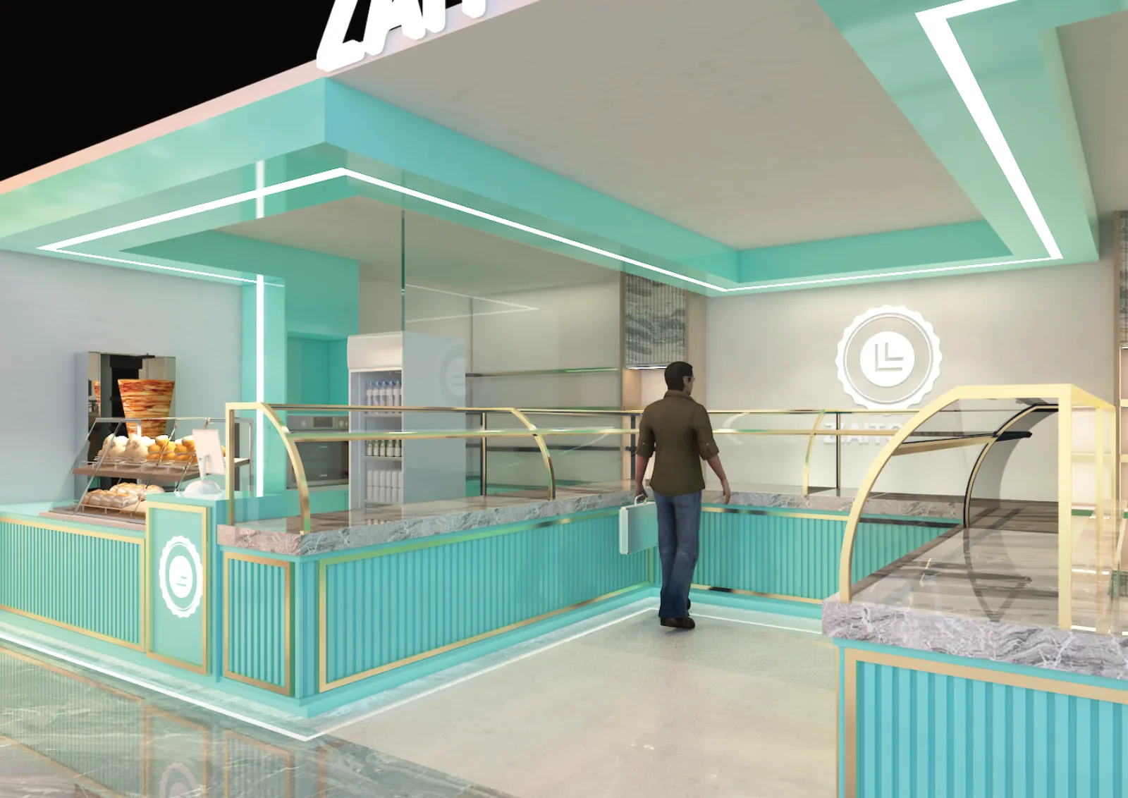 Zaitoun, Kuala Lumpur: One Food Brand, Six Retail Formats and a Built Kiosk in Sunway Pyramid | Kenania Inventive Arts Shop unit: counter and chilled display
