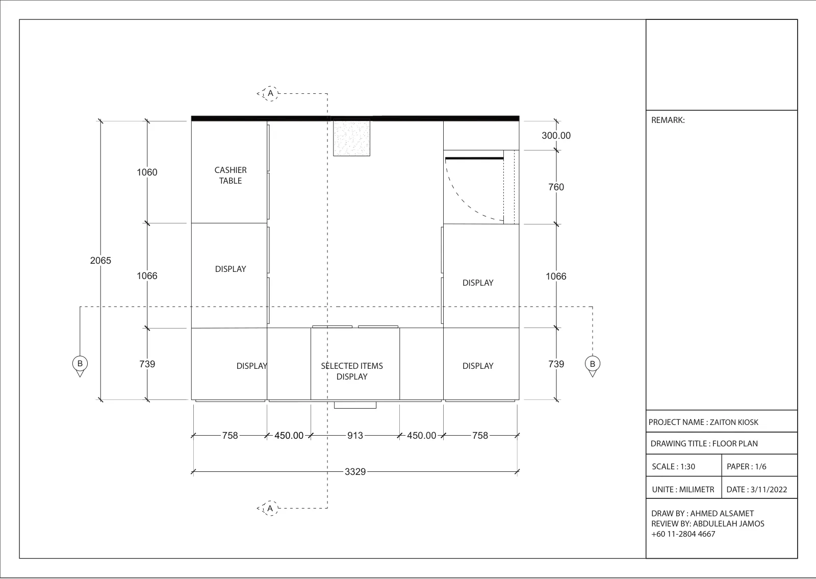 Zaitoun, Kuala Lumpur: One Food Brand, Six Retail Formats and a Built Kiosk in Sunway Pyramid | Kenania Inventive Arts Totem variant: floor plan