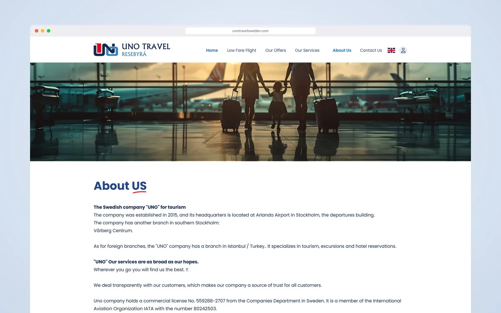 Uno Travel About Us page